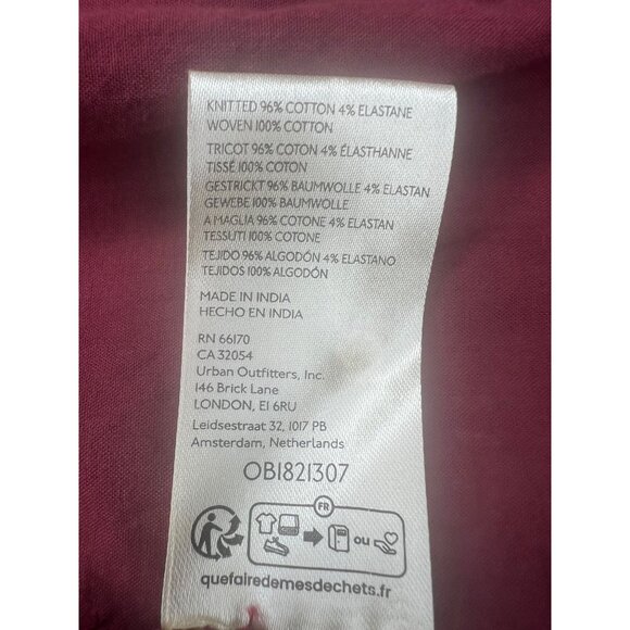 Free People We The Free Lyrical Flowy Tunic Top Ribbed Sleeves Burgundy Size S - Picture 14 of 15